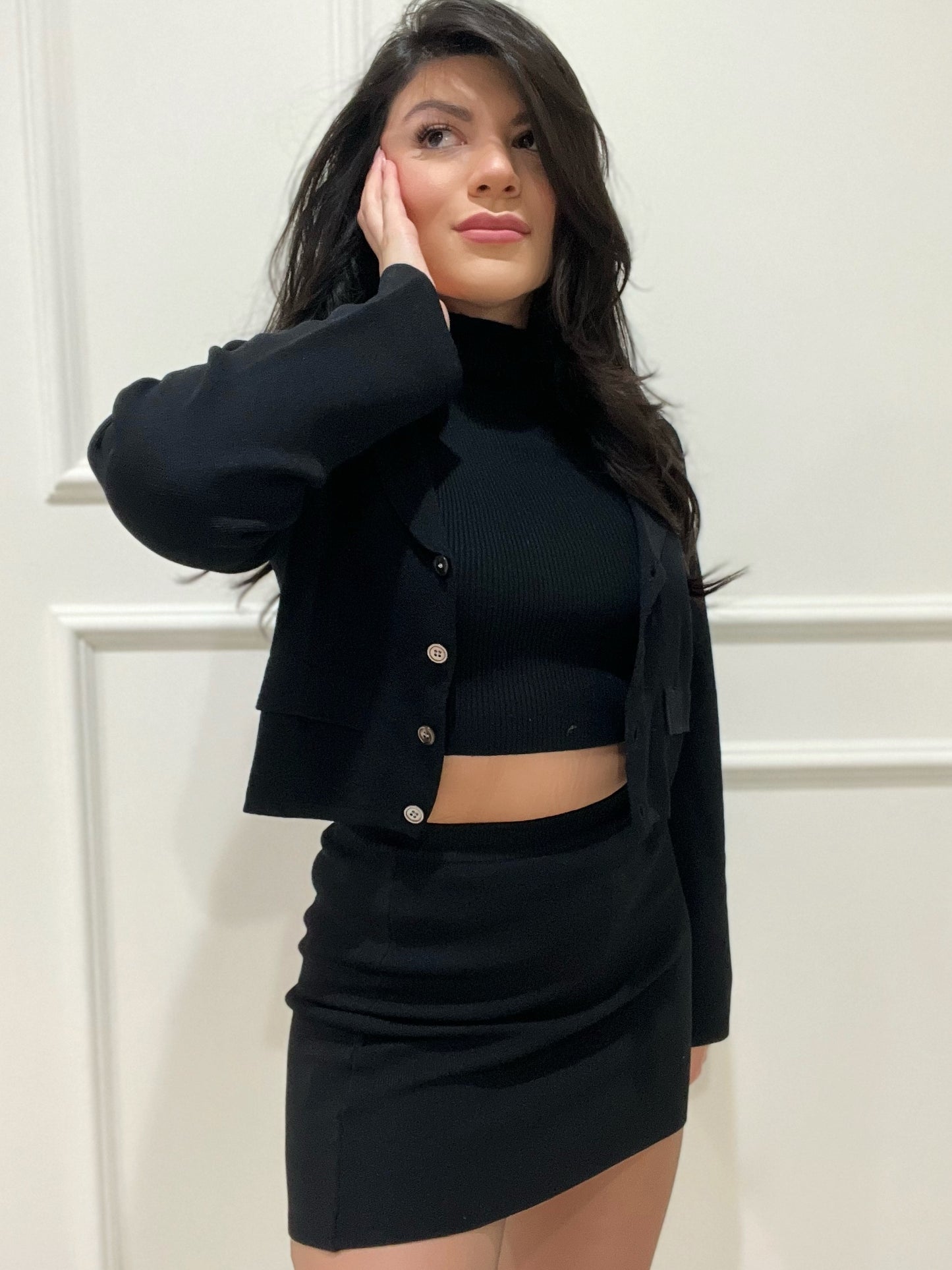 Collared Crop Cardigan