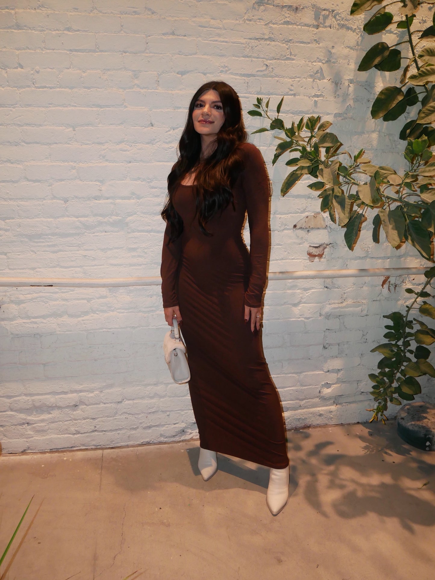 Scoop Neck Maxi- Chocolate