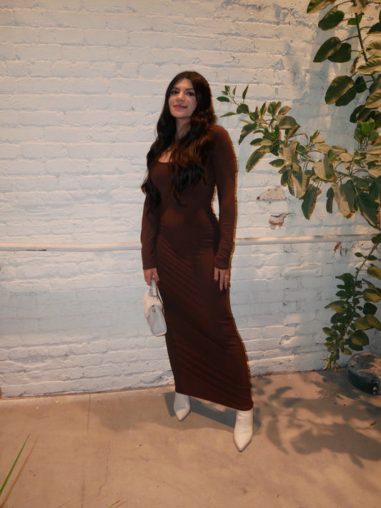 Scoop Neck Maxi- Chocolate