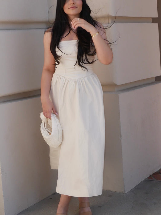 Strapless Cream Midi