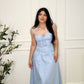Collared Midi Dress- Baby Blue